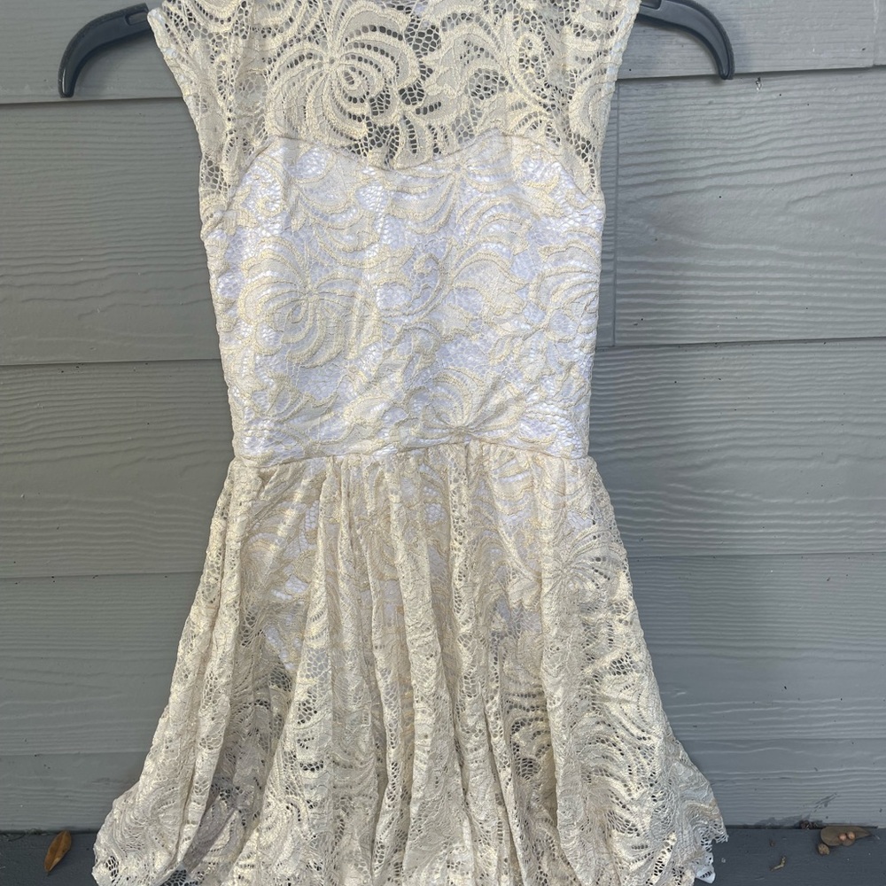 Weissman Cream Lace Dance Costume for Recital/Competition